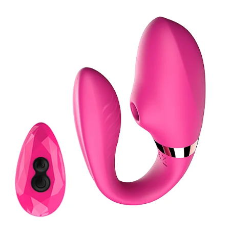 Vibrador de Casal com Sucção e Controle Remoto