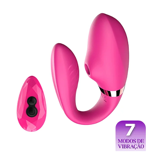 Vibrador de Casal com Sucção e Controle Remoto