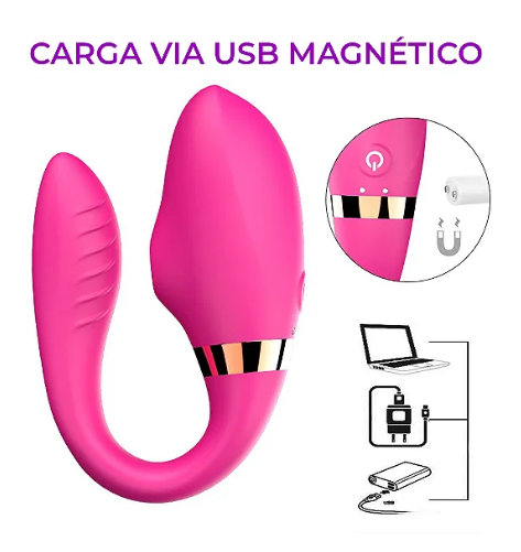 Vibrador de Casal com Sucção e Controle Remoto