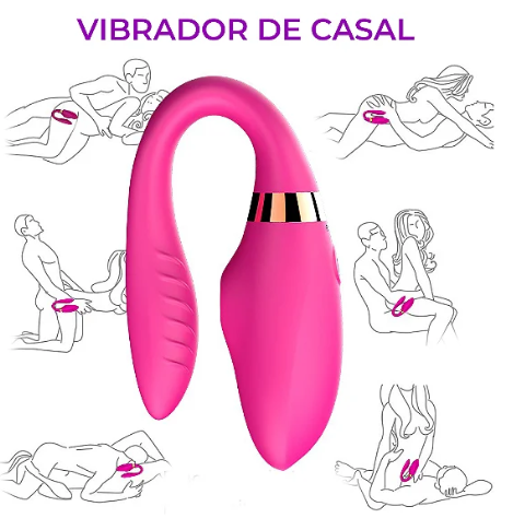 Vibrador de Casal com Sucção e Controle Remoto